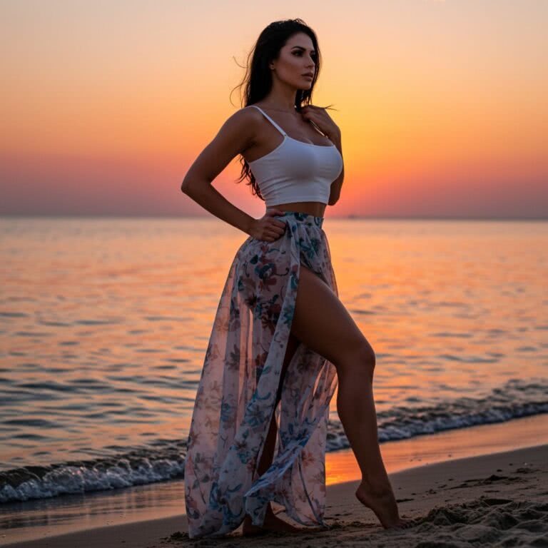 Wakacyjne stylizacje z długą spódnicą i topem crop – sekret seksapilu na lato