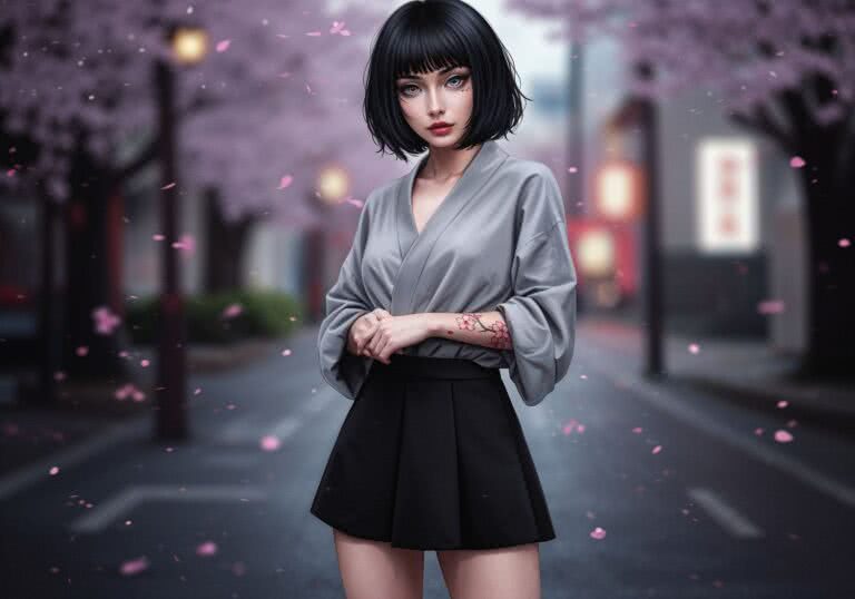 Wiosenna elegancja z japońskim akcentem – seksowna stylizacja dla Azjatki na ciepłe wieczory