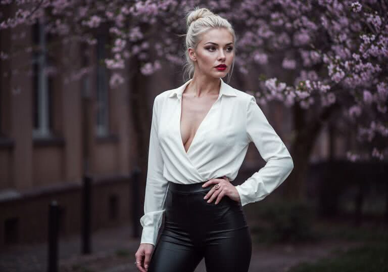 Wiosenna zmysłowość – odważna stylizacja dla wschodnioeuropejskiej blondynki