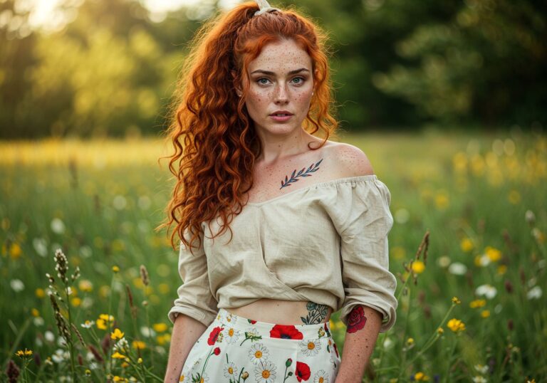 Wiosenna boho elegancja dla irlandzkiej rudowłosej – zmysłowe stylizacje na ciepłe dni